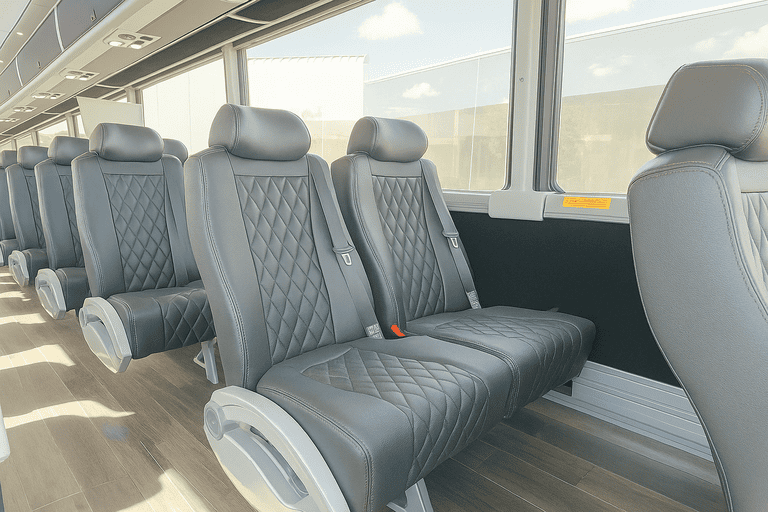 interior of Memphis Minibus Company charter bus