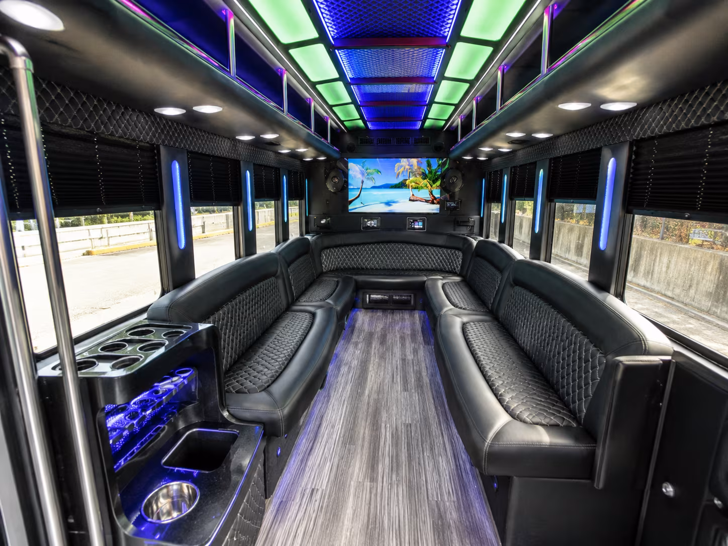memphis 18 passenger party bus inside