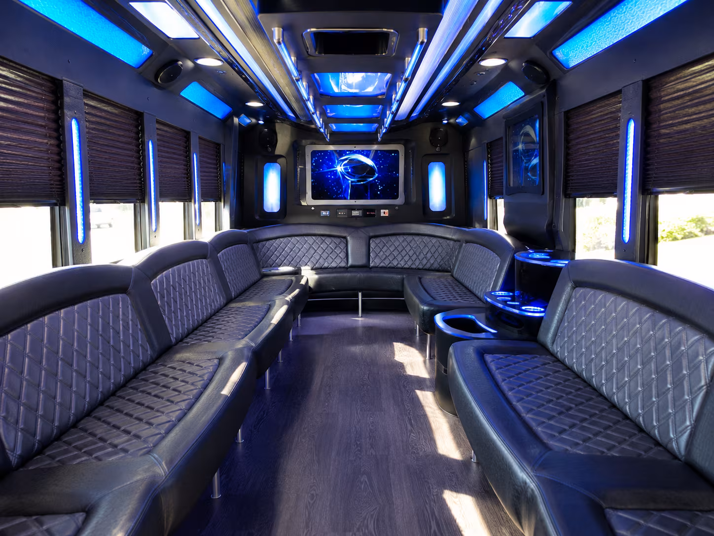 memphis 28 passenger party bus inside